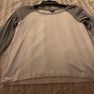 White & Grey baseball tee